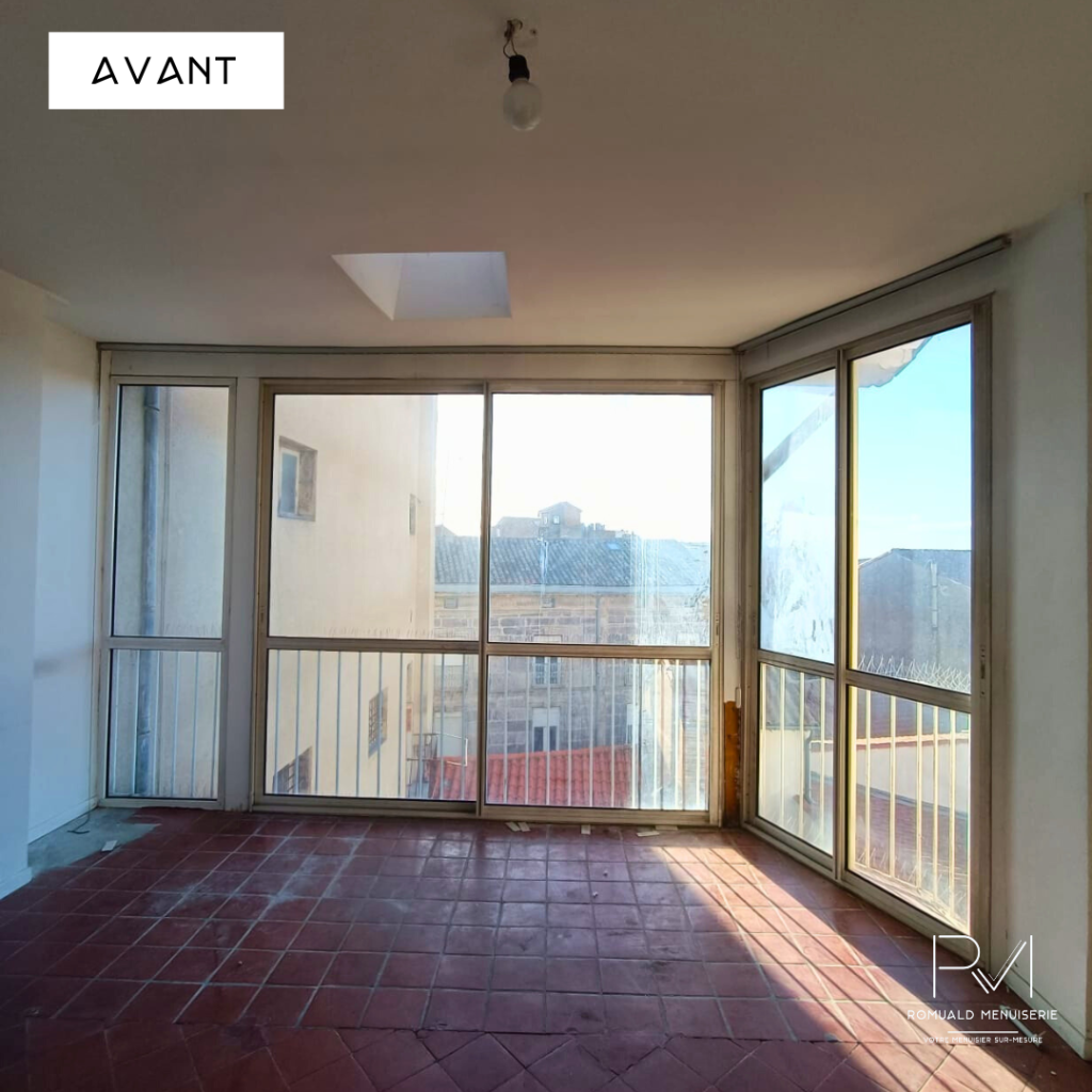 Remplacement menuiserie aluminium Béziers : appartement centre-ville - avant