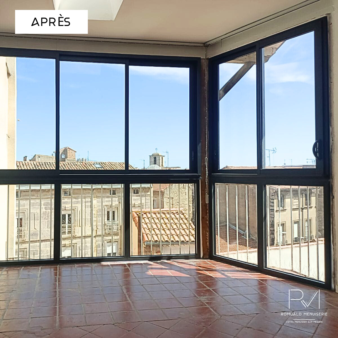Remplacement menuiserie aluminium Béziers : appartement centre-ville - après