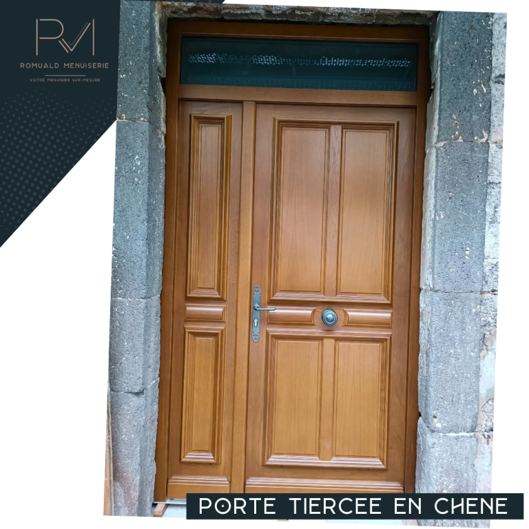 Porte d'entrée chêne massif Marseillan : élégance intemporelle